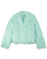 The Life of a Showgirl Mint Faux Fur Coat