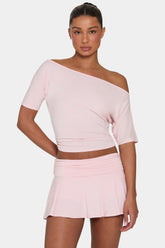 ButterCloudâ„¢ Slouchy Off-Shoulder Top in Blush