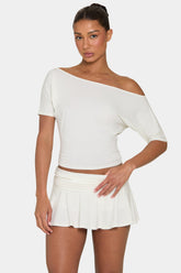 ButterCloudâ„¢ Slouchy Off-Shoulder Top in Coconut