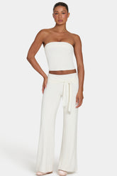 ButterCloudâ„¢ Tie-Waist Wide-Leg Trousers in Coconut