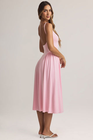 Modal A-Line Midaxi Dress in Pastel Pink