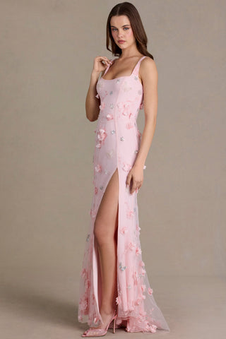 Embellished Corset Gown in Baby Pink