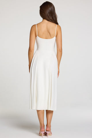 Modal Lace-Trim Midaxi Dress in White