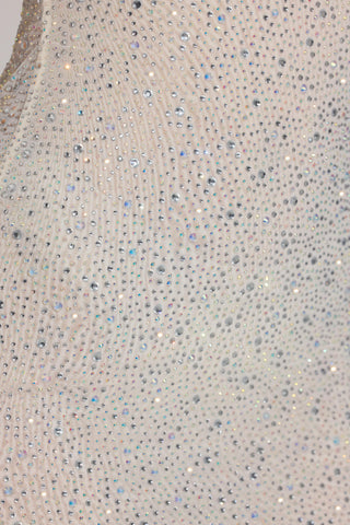 Embellished Bodycon Mini Dress in White
