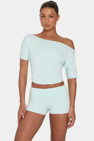 ButterCloud™ Mini Foldover Shorts in Peppermint