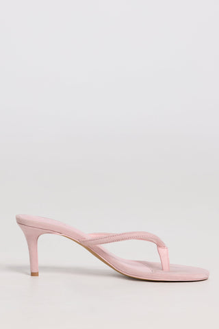Heeled Thong Sandals in Pink