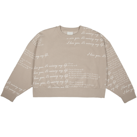 I Love You It's Ruining My Life Boxy Cropped Crewneck