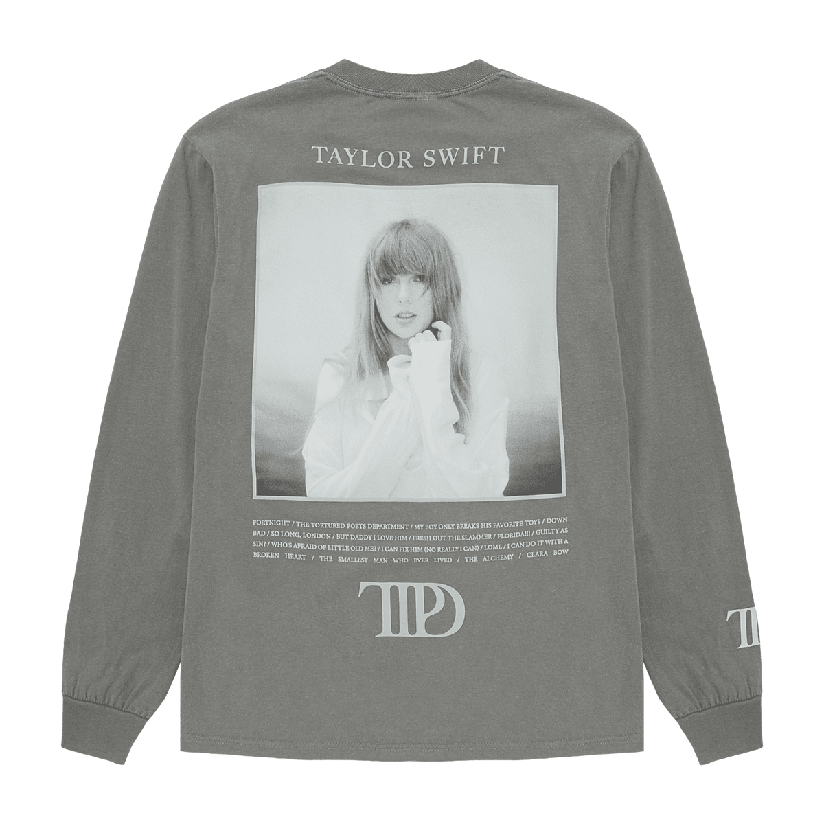 The Tortured Poets Department Gray Photo Long Sleeve T-Shirt