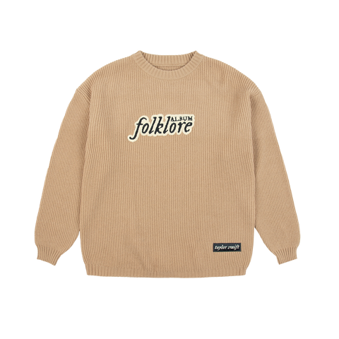 folklore Album Chenille Patch Crewneck Sweater