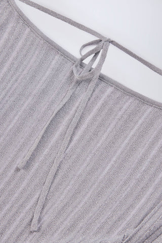 Backless Batwing Mini Dress in Silver