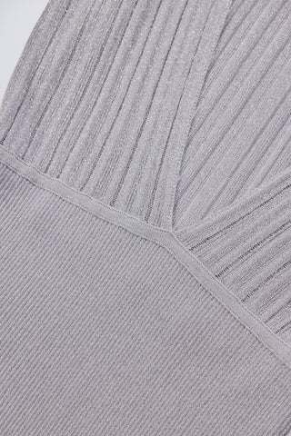 Backless Batwing Mini Dress in Silver