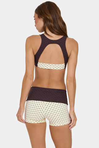 Soft Active Foldover Mini Shorts in Cookie Butter