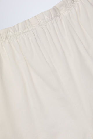 Wide-Leg Cotton-Poplin Trousers in White