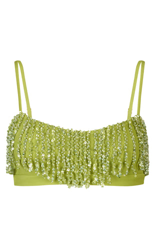 Fringed Bralette in Olive