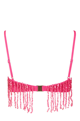Fringed Bralette in Raspberry
