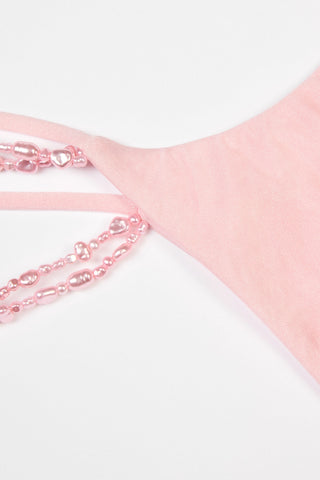 Multi-Strap Cheeky Bikini Bottoms  in Baby Pink
