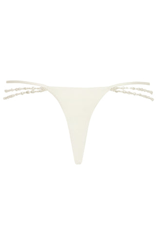 Multi-Strap Cheeky Bikini Bottoms  in Pearl