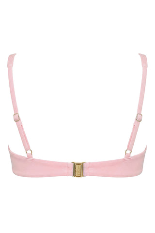 Underwired Bikini Top in Pink Gingham Print