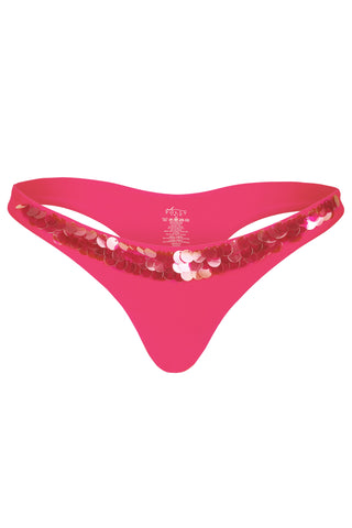 Thong Bikini Bottoms in Raspberry