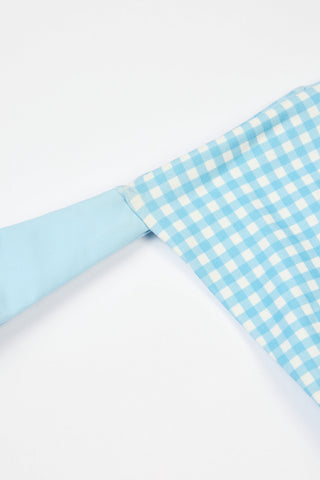 Thong Bikini Bottoms in Blue Gingham Print
