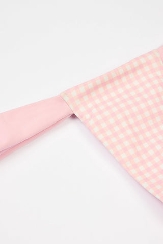 Thong Bikini Bottoms in Pink Gingham Print