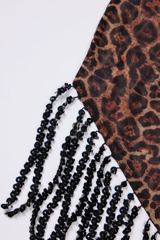 Halterneck Mini Dress in Leopard Print