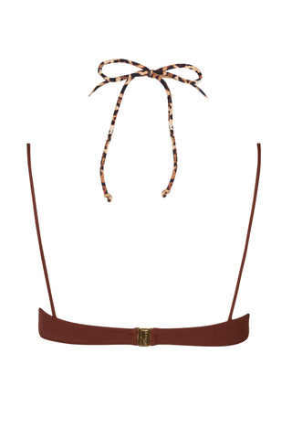 Layered Bikini Top in Brown Contrast