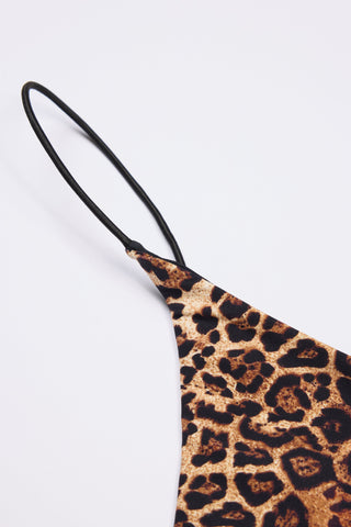 Thong Bikini Bottoms in Leopard Print