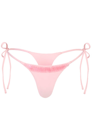 Side-Tie Thong Bikini Bottoms  in Baby Pink