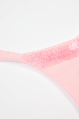 Side-Tie Thong Bikini Bottoms  in Baby Pink