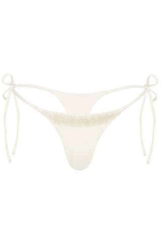 Side-Tie Thong Bikini Bottoms  in Pearl