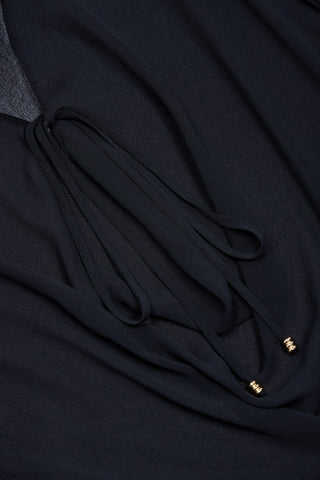 Cowl-Neck Mini Dress in Black