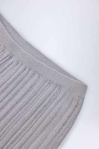 Mid-Rise Flared Trousers in Silver