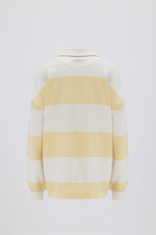 Striped Oversized Long-Sleeve T-Shirt in Lemon